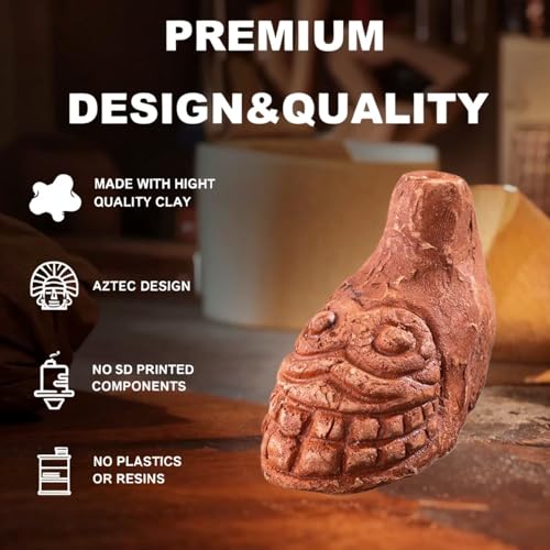 Aztec Death Whistle - Real Screaming, Up To 125+ Decibels Loud, Authentic Human Sounding Screams, War Whistle (Style 01)