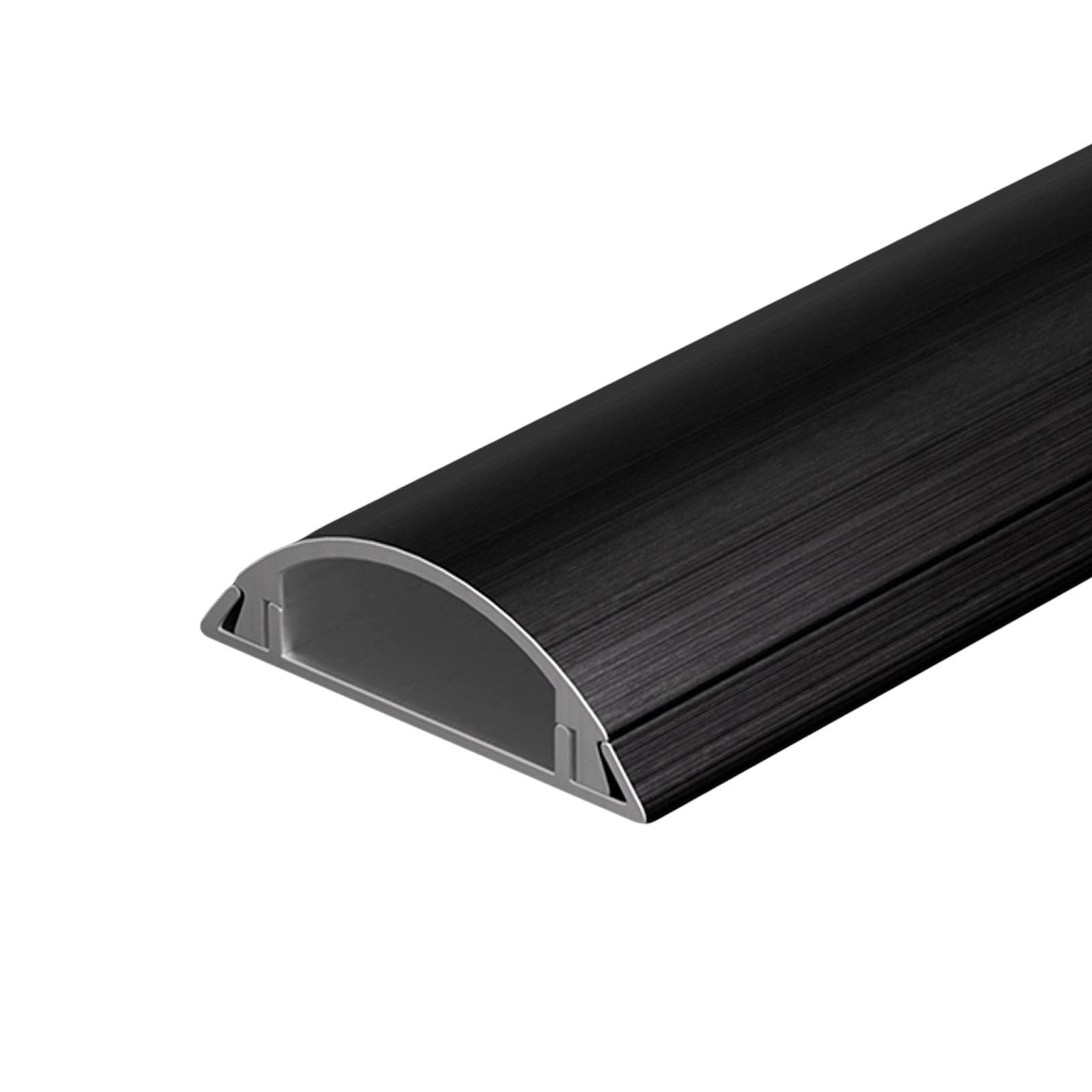 Passage de Cable en Métal de 100cm de Long Cache-câble Auto-adhésif Solide Goulotte Passe Cable pour Bureaux Maisons(Black,28 * 10mm/1.1 * 0.39in)