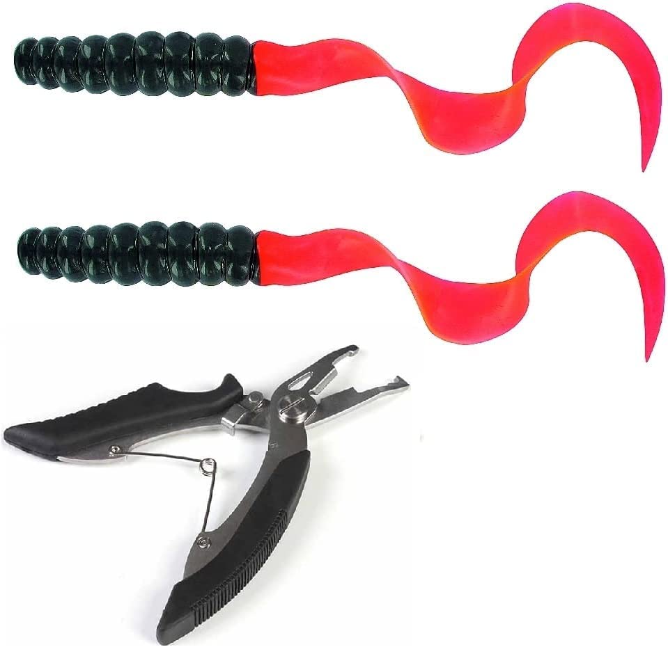 Set of 2 XL Twister Rubber Fish Approx. 25, 30 cm Big-Bait Black, Orange, Gold, Silver, Red, Green