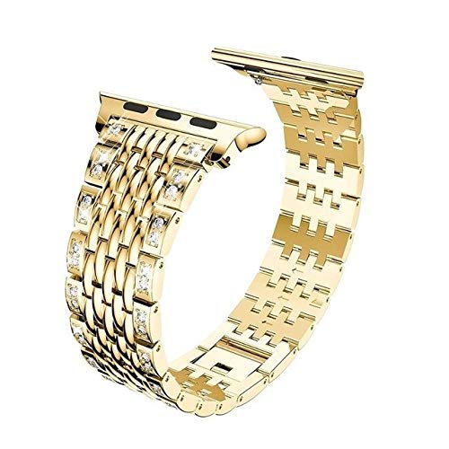 Partido De La Moda Damen-Handgelenk-Bügel for Apple-Uhr-Serie 5 4 3 2 1 Damen-Uhrenarmband-Kristall-Diamant-Edelstahl-Uhr-Band 38/40 / 44mm