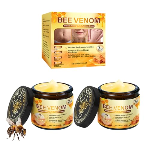 Crema reparadora de veneno de abeja, todo en uno, antienvejecimiento, elasticidad, cuidado hidratante para todo tipo de pieles, suero profesional para reafirmar la piel (2 unidades)