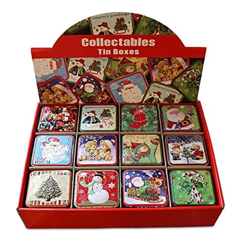 Liery Gebäckdose 12 STÜCKE Weihnachten Kleine Quadratische Box Zinn Verpackung Geschenkbox Cover