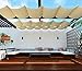 TANG Pergola Shade Cover Retractable Replacement Awning Canopy Shade Cover for Deck Porch Patio Slide Hang Down Wave Shade Cover Removable with Hardware Wire Cable Beige 3'x16'