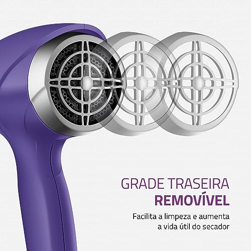 Secador de Cabelos, Mondial, Lilás/Prata, 2000W, 110V - SCN-05
