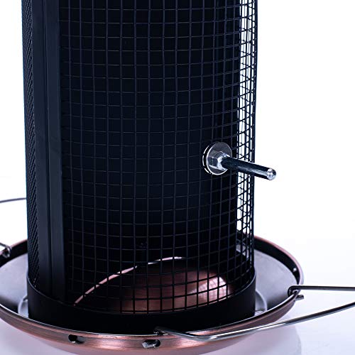 12 Inch Copper Finish Heavy Duty Mesh Metal 3 Lb. Dual Nut And Seed Bird Feeder #TOP3
