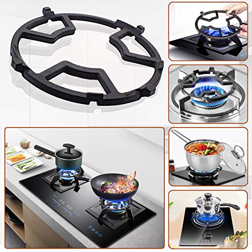 Wok Ring,Universal Non Slip Black Carbon Steel Wok Stove Rack for Kitchen Wok Support Ring Cooktop Range Pan Holder Stand Stove Rack Milk Pot Holder for Gas Hob - Gas Stove Accessories