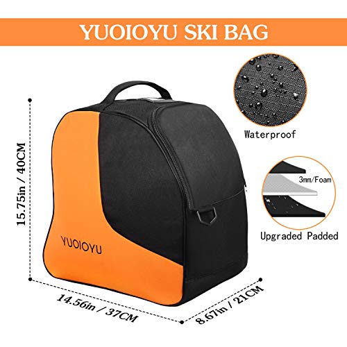 YUOIOYU Ski Boot Bag - Waterproof Snowboard Boots Bag, Perfect Gear Travel Shoulder Bag with Waterproof Exterior & Bottom Suitable for Men/Women/Youth - Thumbnail 3