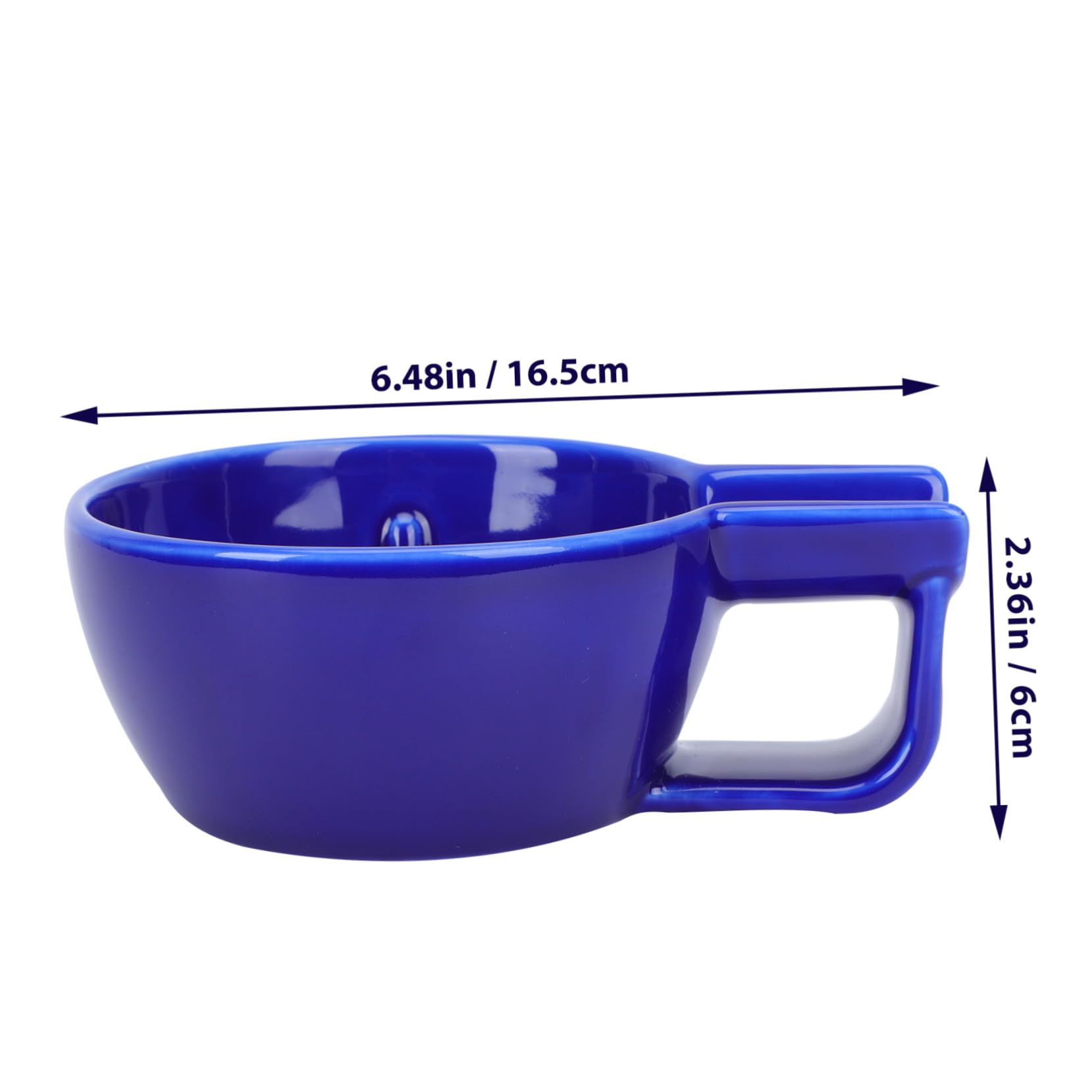 Veemoon Ciotola da Barba per Schiuma da Barba e Rasatura Grande Capacità in Ceramica Blu Design Semplice per Uomo per Uso Personale a Casa