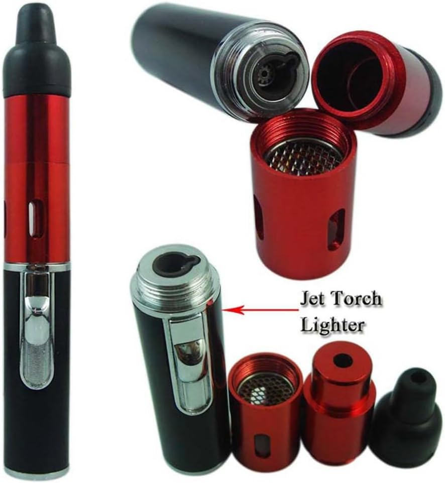 Metal Tobacco Pipe Aroma Lighter with Volcanic Rock,Cigar Lighters Torch Ligters Butane Refillable,Slim Butane Torch Lighter,Multipurpose Handheld Lighters Metal All-in-One Tube