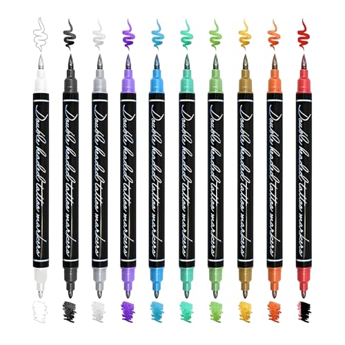 Bolígrafo temporal para piel, 10 colores rotuladores temporales para la piel, kit de maquillaje facial lavable para dibujo, carnaval, cumpleaños, uso diario, para mujeres y hombres, fiestas, disfraces