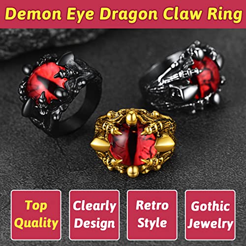 Evil Eye Rings For Male Black Steel Punk Demon Jewelry Great Gothic Skull Finger Charms Halloween Party Gift #TOP3