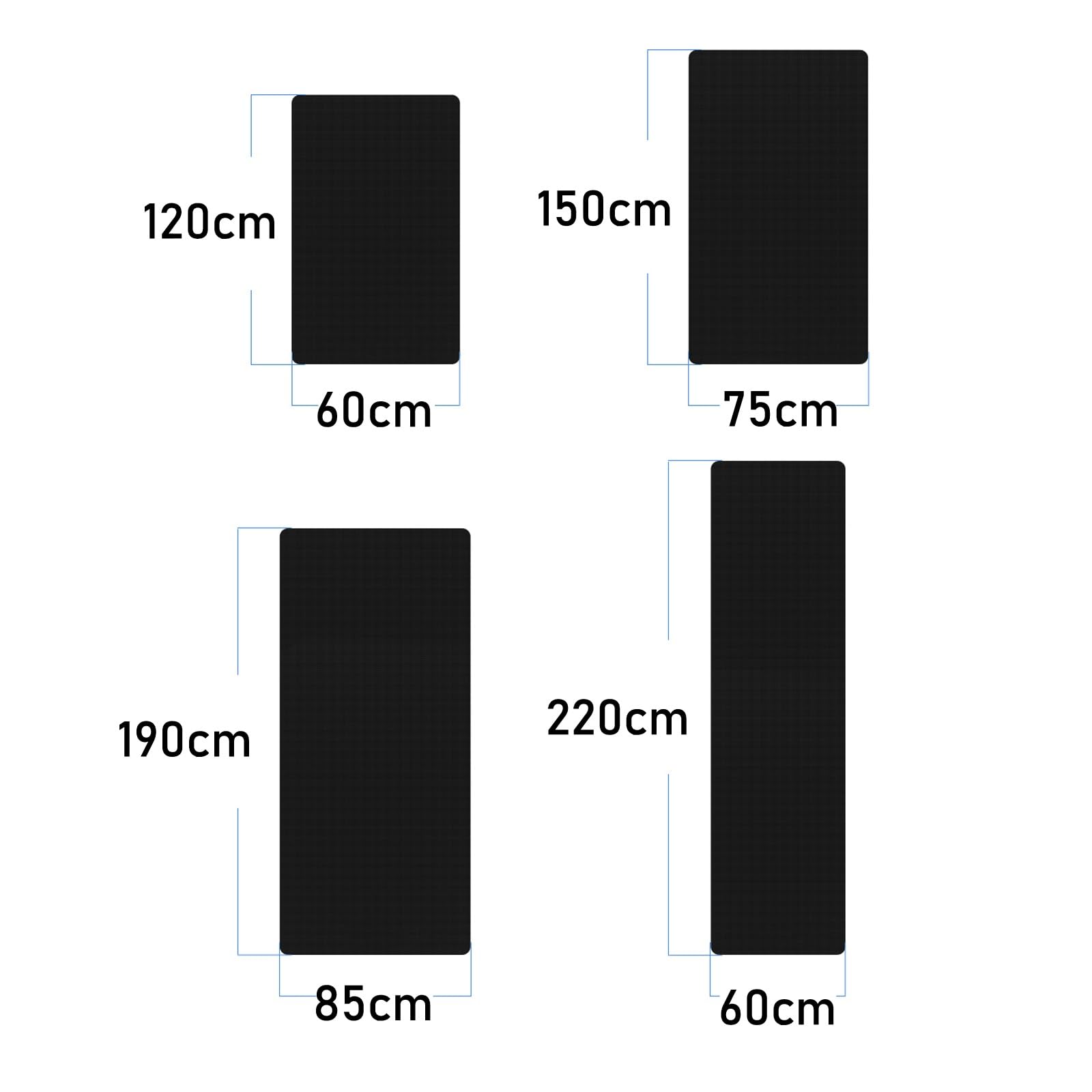 HJXGQJM Tappetini Attrezzi Fitness,Tappetino per Tapis Roulant, Ciclette, Rowers, E Attrezzature da Palestra, Tappetino Antivibrazione, Tappeto Gomma Antiscivolo(150x75cm)