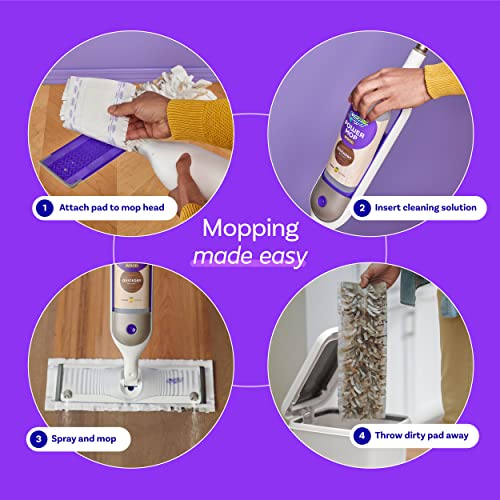 Image of Swiffer Power Mop Wood, Hardwood Floor Cleaner for Mopping Home, Bathroom, Kitchen, All Purpose Multi-Surface Cleaning Set includes PowerMop Wood, 2 Pads, 1 QuickDry Lemon Solution, & 2 Batteries