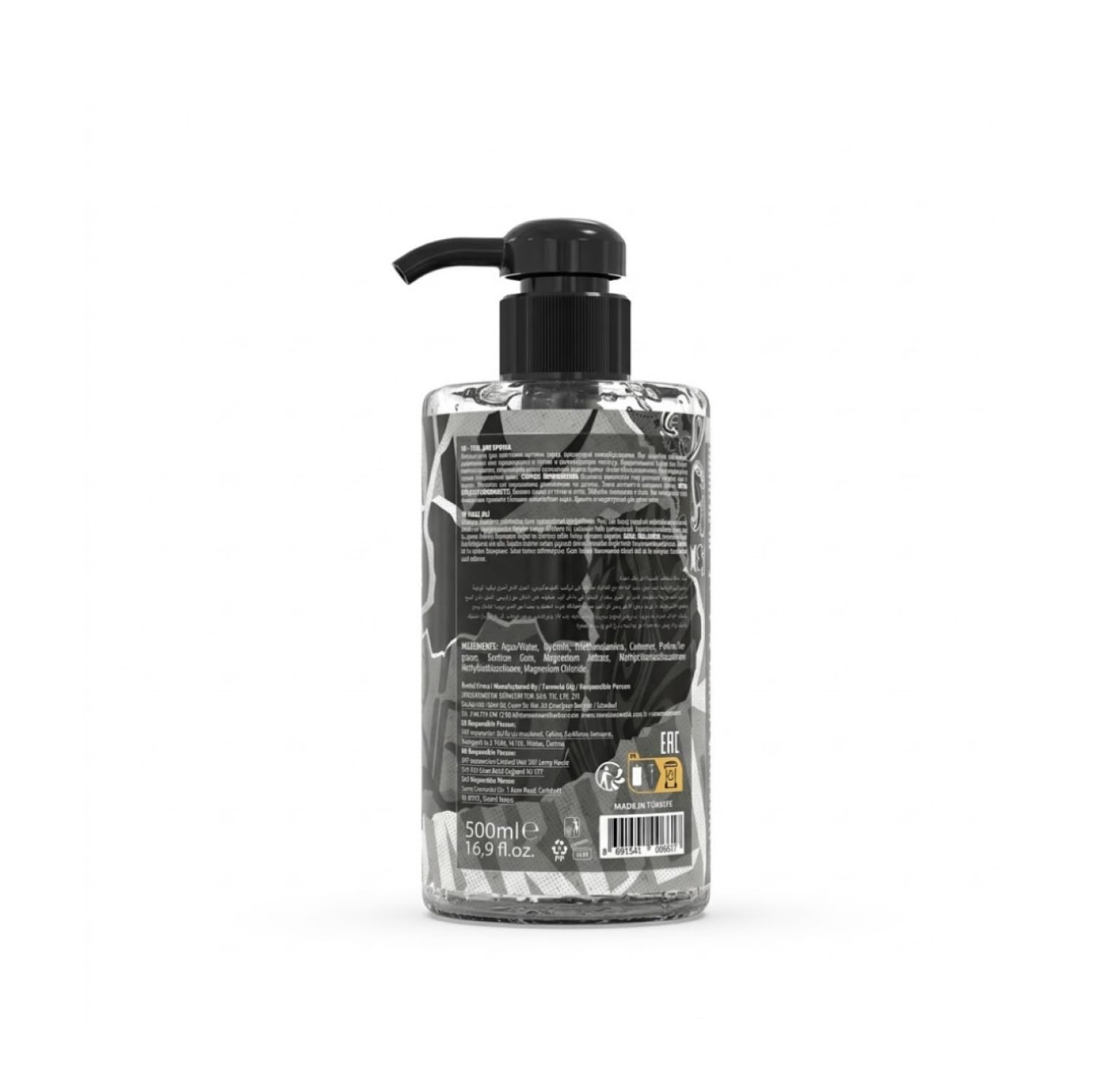 Barber Marmara Gel da Barba No. 79 Trasparente senza Schiuma con Dispenser, Qualità Professionale Turca per Contorni Barba, Collo & Rasatura 500ml