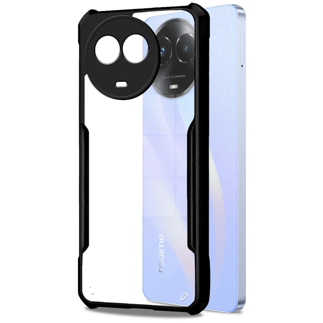 Fashionury Shockproof Crystal Clear Back Cover Case for Realme 11X 5G | Transparent Back Cover Case | 360 Degree Protection for Realme 11X 5G (Black) (B0CH4NX6RT) Amazon Price History, Amazon Price Tracker