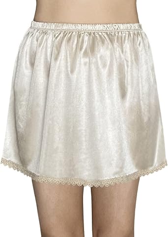 Womens Half Slips for Under Dresses Anti-static Elastic Waist Lace Plus Size Long Underskirt