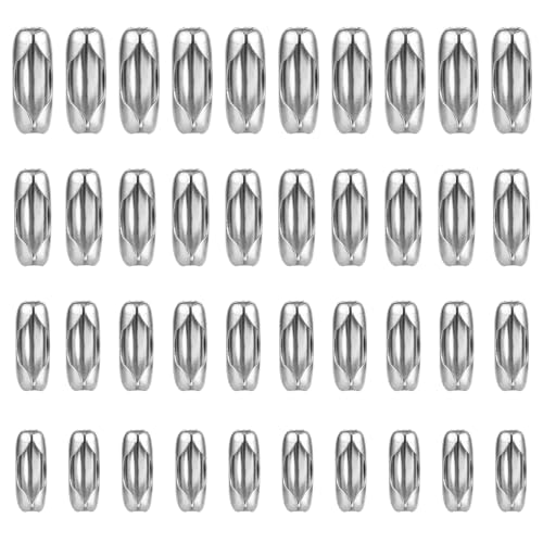 Giantree 100Pcs Ball Chain Connector Clasps, Stainless Steel Ball Chain Connector Clasps Fits for 1.5/2.0/2.4/3.2mm Silver Beaded Ball Chain for DIY Crafts Jewelry Making Accessories