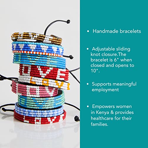 Ubuntu Life Skinny Love Beaded Leather Bracelet – Handmade Glass Bead Bracelet With Slide Closure And Genuine Leather, Stackable Bohemian Bracelets For Women And Men (White/Gold) #TOP3