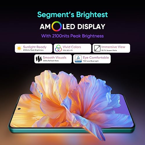 Image of realme 14T 5G (Surf Green, 8GB RAM, 128GB Storage) | 6.67 inch 120Hz AMOLED FHD+ 2100 nits 111% DCI-P3 | 50MP+2MP Rear + 16MP Selfie | 6000mAh | 45W | Dimensity 6300 | IP69 | Android 15, UI6.0
