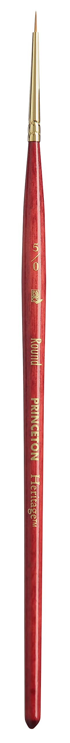 Princeton Heritage Round Brush, Synthetic, Short Handle, Size 5/0 inch, 1 Count