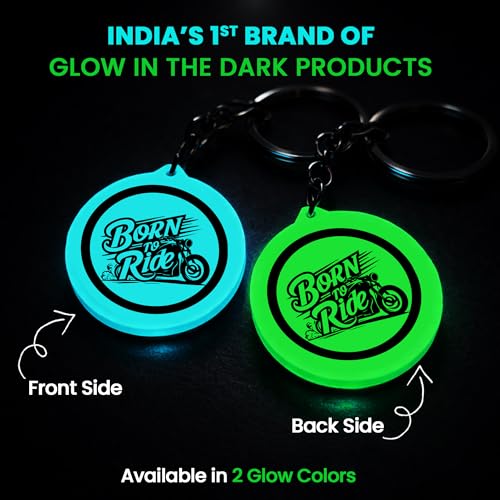 Image of Mi Glow Store Glow in Dark Keychain for Bike Men | Gift for Man | Bike Accessories | Charges in Light Glows in Dark | Key chain for Bike