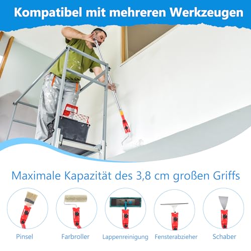 Mehrwinkel Pinsel Verlängerung Farbpinsel Verlängerung, Multi Angle Paint Brush Extende, 1m Lange Farbrollenverlängerungsstange, universelle Pinselverlängerung Passt für die Meisten Rollen und Schaber