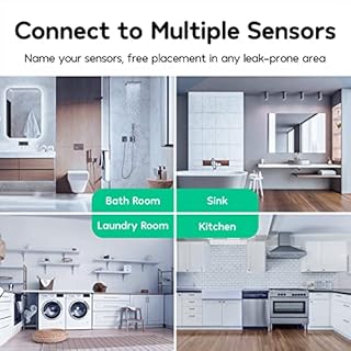 Winees WiFi Water Leak Detector for Home, 3 Pack Water Sensors with 100dB Adjustable Alarm, Leak Alert Email&SMS Notification, 200M Transmission for Basement, Bathroom, Laundry, IFTTT, 2.4G WiFi Only