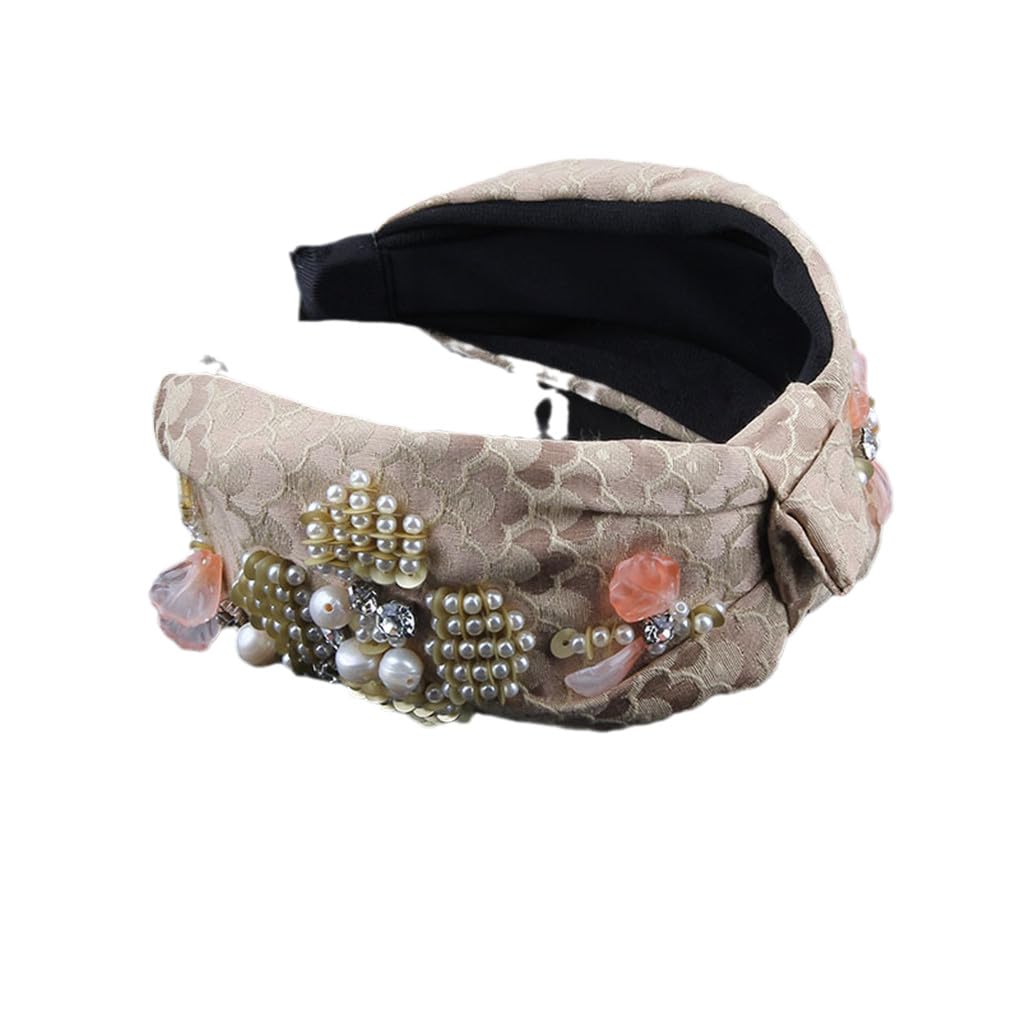 Accesorios para el cabello con perlas para mujer, aro ancho lateral para el pelo, diadema de cristal, diadema de boda 3