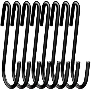 18 Pack ESFUN 4 inch Heavy Duty S Hooks Black Pan Pot Holder