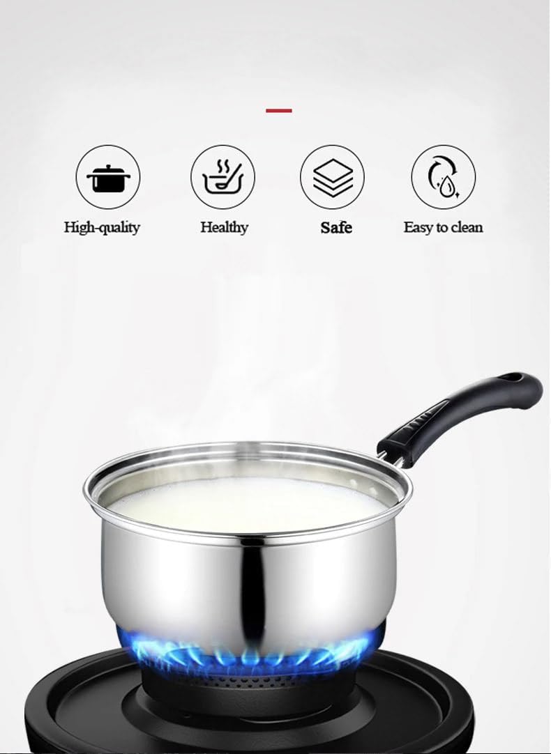 5-Piece Stainless Steel Cookware Set – Includes 2 Pots with Glass Lids & 1 Frying Pan – Induction Compatible, BPA-Free, Oven Safe – Durable & Easy to Clean.