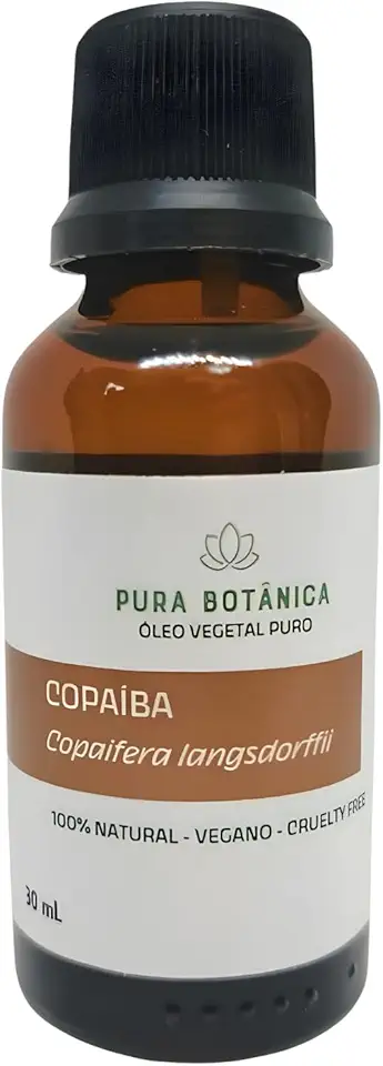 Óleo Vegetal de Copaíba 30ml – 100% Puro Pura Botânica para Cuidados com a Pele, Hidratação Natural, Massagem e Rotinas de Bem-Estar
