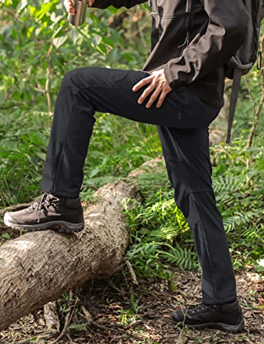 Stlight Mens Snow Pants Waterproof Insulated Winter Pants For Men Hiking Snowboard Fleece Lined Softshell Ski Pants(Black 34W/30L) #TOP5