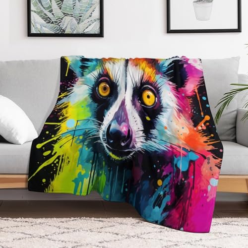 Manta para sofá o salón Lemur de franela suave y compacta 3
