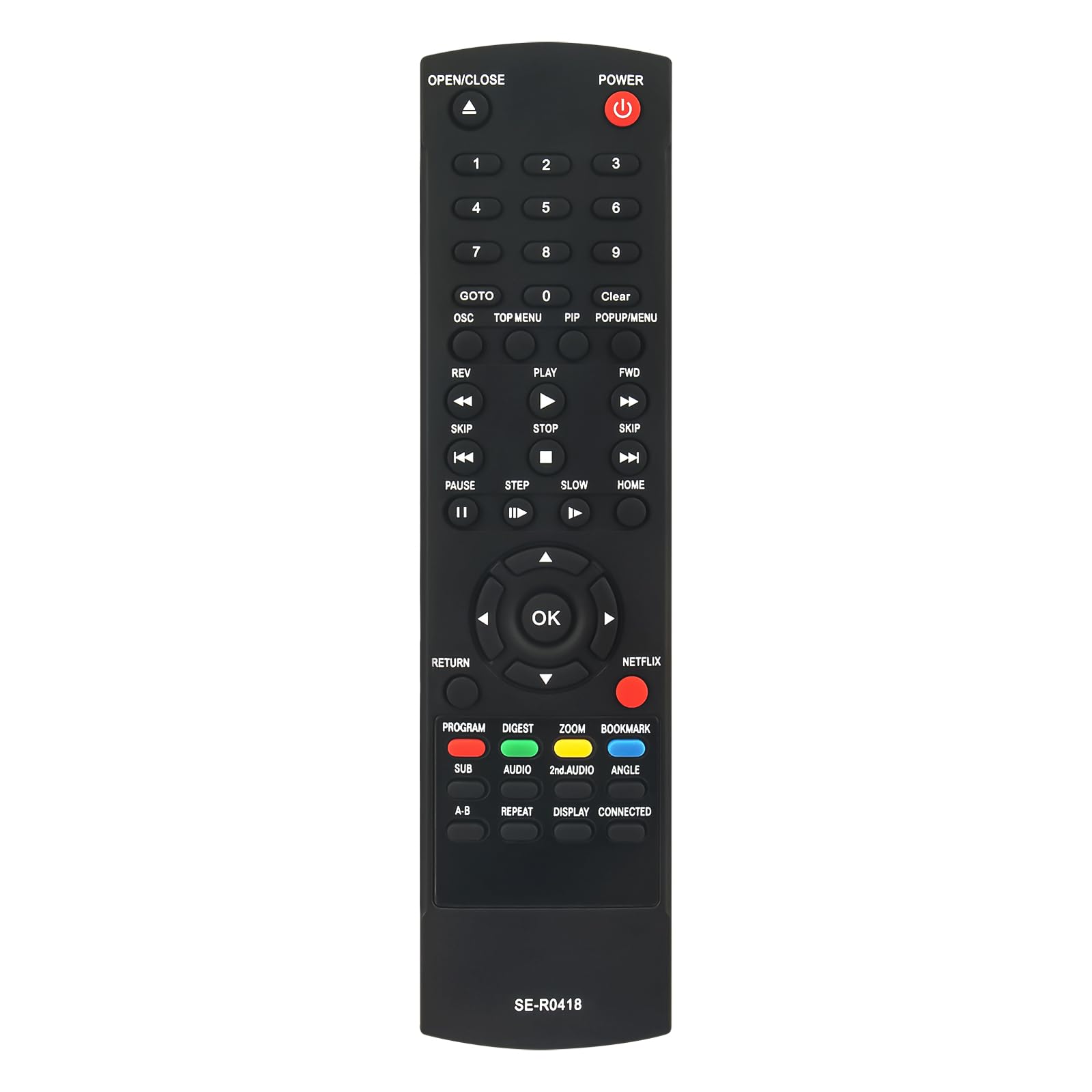 SE-R0418 Replacement Remote Control fit for Toshiba Blu-ray DVD Bd Player BDX5300KU SD-5300 SD5300 BDK23 BDK23KU BDK33 BDK33KU BDX2300 BDX2300KU