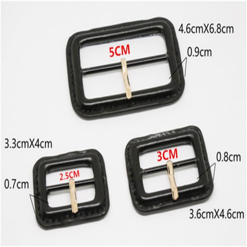 1–10 Stück 2,5–6 cm Schwarze Lederschnalle, verstellbares Design, langlebiges Material, Schiebeschnallen, DIY-Bastelzubehör