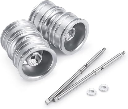 RCHUBAM Rear Wheel Rims with CVD Drive Shaft for 1/24 Axial SCX24 Deadbolt C10,Rear Wheel Hubs Crawler Car Upgrade Parts Replacement Accessories