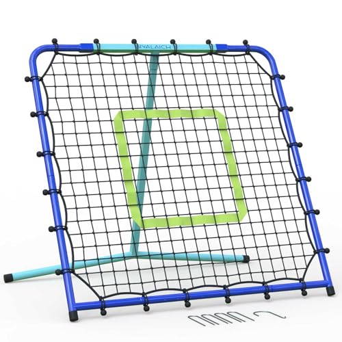SIYALAICH Baseball Rebounder Net 3' x 3', Bounce Back Net Fielding Trainer,with 5 Adjustable Angles,UV & Weather Resistant Bungee Net,for Kids Baseball,Softball,Volleyball Training