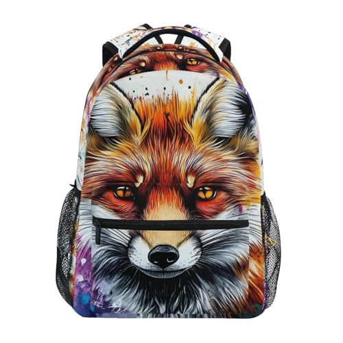 Fox Head Butterfly Backpack Daypack Shoulder Bag Book Bag Lightweight Back Pack 12 ×16.9 Inch