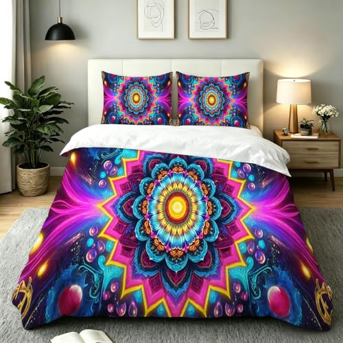 Housse de couette 160x200 microfibre imprimé 3D floral - 2