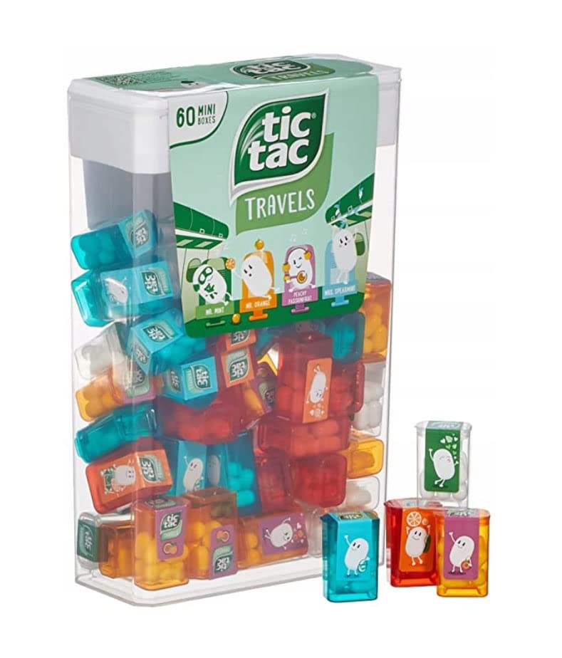 tic tac Travels Lilliput Mini-Boxen, 228 grams , 60er 60 Mini-Dosen Pfefferminz-Dragees