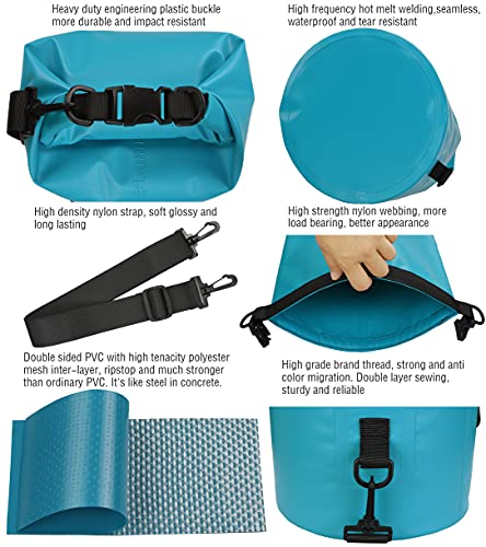Marchway Floating Waterproof Dry Bag 5L/10L/20L/30L/40L, Roll Top Sack Keeps Gear Dry For Kayaking, Rafting, Boating, Swimming, Camping, Hiking, Beach, Fishing (Teal, 10L) #TOP3