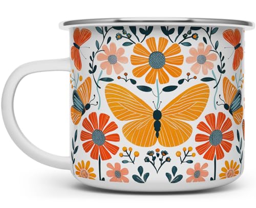Taza Camping Esmaltada Floral Loftipop 16oz miniatura 1