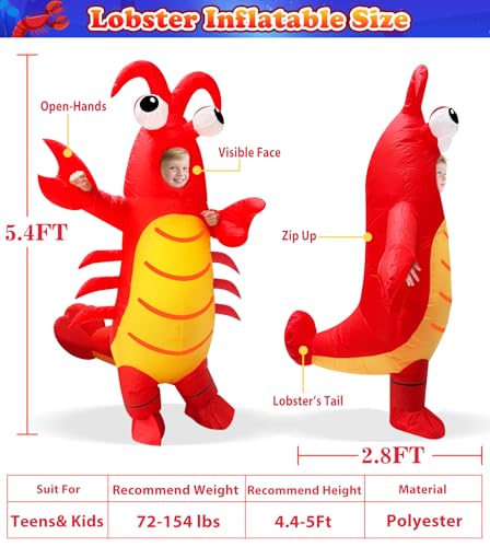 Disfraz inflable de cangrejo de Halloween para niños miniatura 2