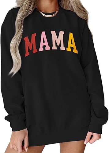 KEKEMI Womens Crewneck Sweatshirt Long Sleeve Mamas Boobery Pullover Top Breast Feeding Graphic Sweater Brewing Co Shirt