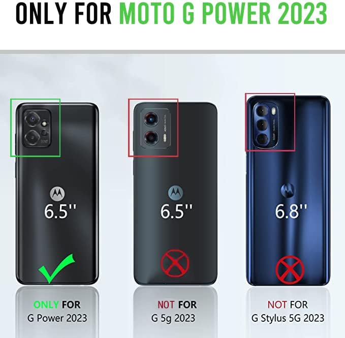 Miniatura 2 de B-wishy Funda para Moto G Power 2023 con soporte de anillo de soporte, remache para niñas y mujeres, protector de cristal antigolpes, retro,