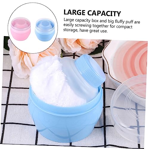 SECFOU 2 Conjuntos De Pó Corporal Talco Compacto Caixa De Sopro De Pó De Bebê Caixa De Sopro De Pó D