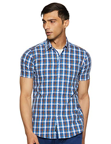 Image of Red Tape Men's Checkered Regular Fit Casual Shirt
