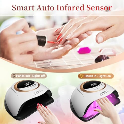 UV LED Nail Lamp, 280W Professional UV Nail Dryer Light for Gel Nails with 66 Beads, Fast Curing Gel Polish Lamp Auto Sensor 4 Timer Setting, Nail Art Drying Tools for Fingernail and Toenail (PRO) - Image 5