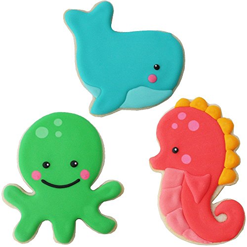 Sweet Elite Tools- Sea Critter Animals Stainless Steel Cookie Cutter Set Seahorse Octopus and Whale By Autumn Carpenter