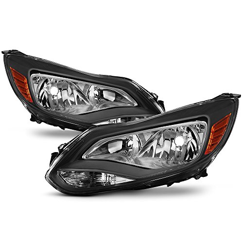 ACANII - For Black 2012 2013 2014 Ford Focus Headlights Headlamps Aftermarket Pair Driver + Passenger Side